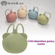 Suport pentru suzeta din silicon, AppeKids, The Little Bear - Raw Green