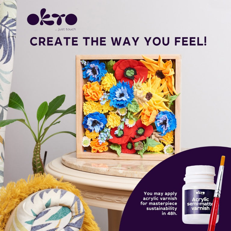 Set creatie Wood & Craft - Flowers, 21*21cm - Freedom - gogobaby.ro