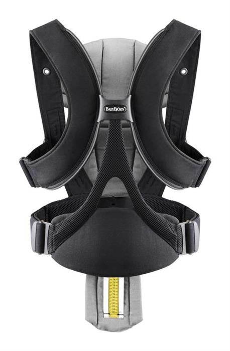 BabyBjorn - Marsupiu Anatomic Miracle Black-silver, cu pozitii multiple de purtare