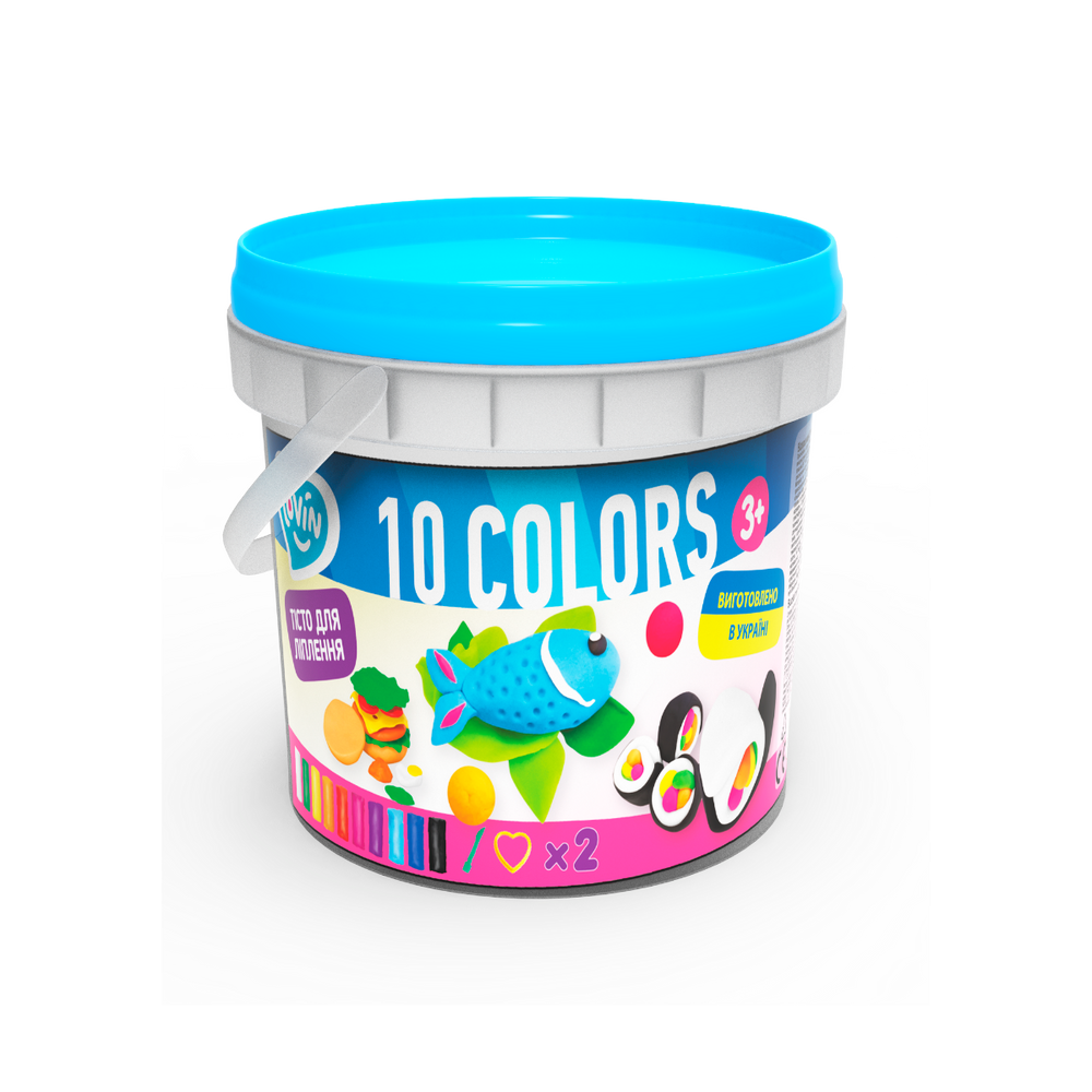 Set plastilina si accesorii pentru modelaj Lovin - 10 culori pentru baietei