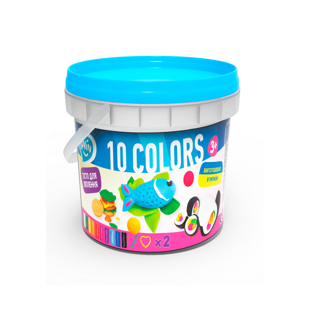 Set plastilina si accesorii pentru modelaj Lovin - 10 culori pentru baietei