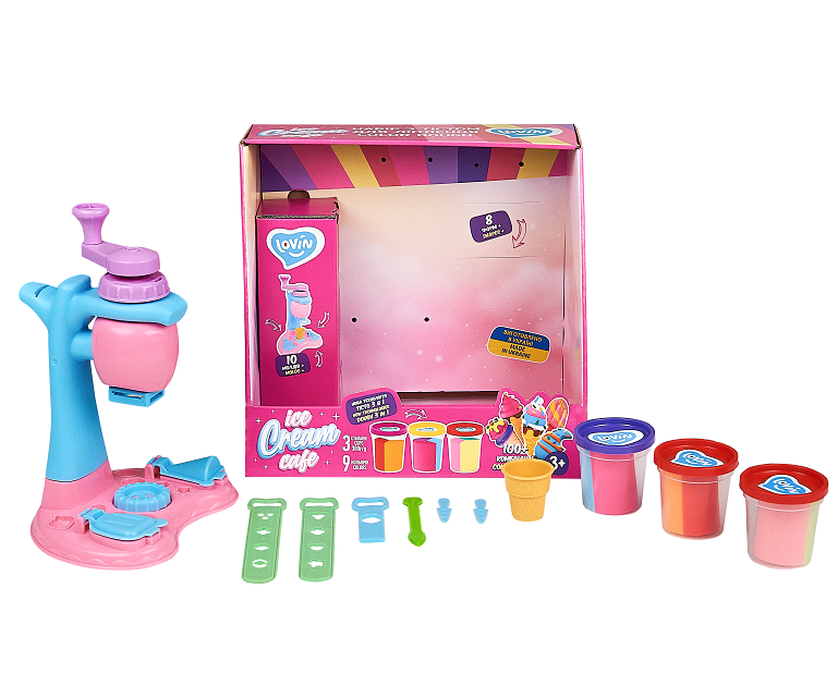 Set plastilina, accesorii si jucarie pentru modelaj Lovin - Ice Cream Cafe - gogobaby.ro
