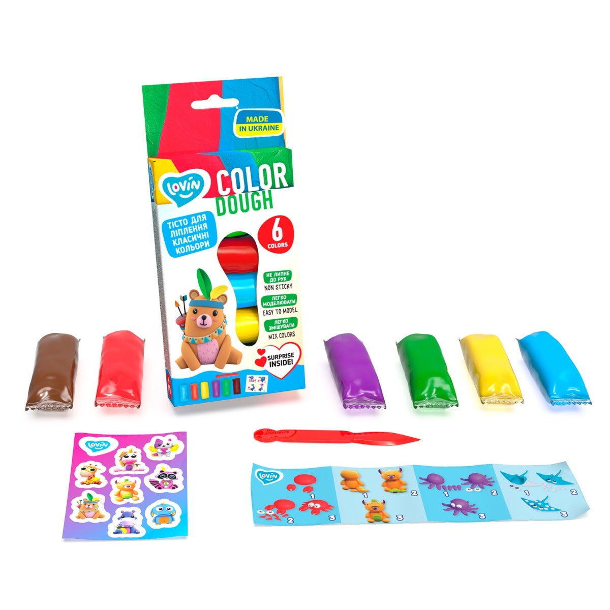 Set plastilina Lovin 6pcs*15gr - Color - gogobaby.ro