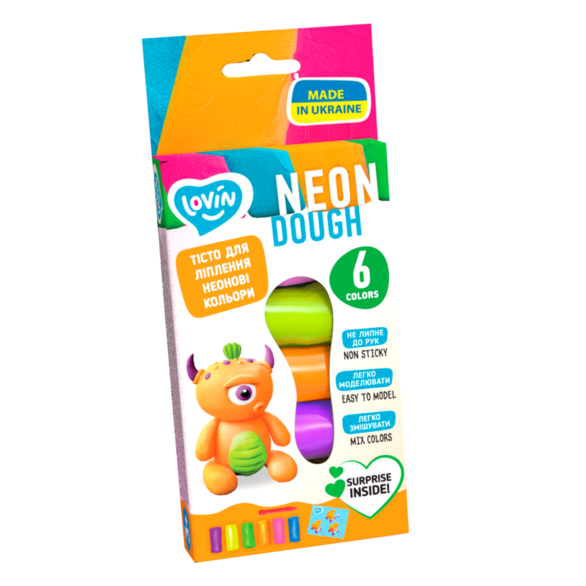 Set plastilina Lovin 6pcs*15gr - Neon