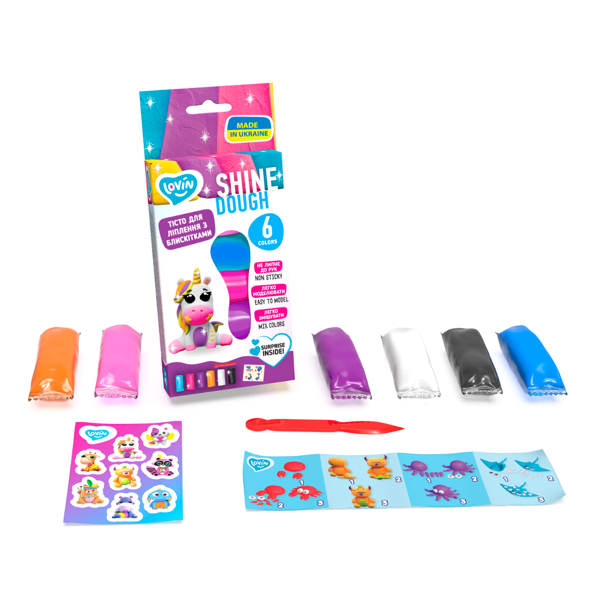 Set plastilina Lovin 6pcs*15gr- Shine