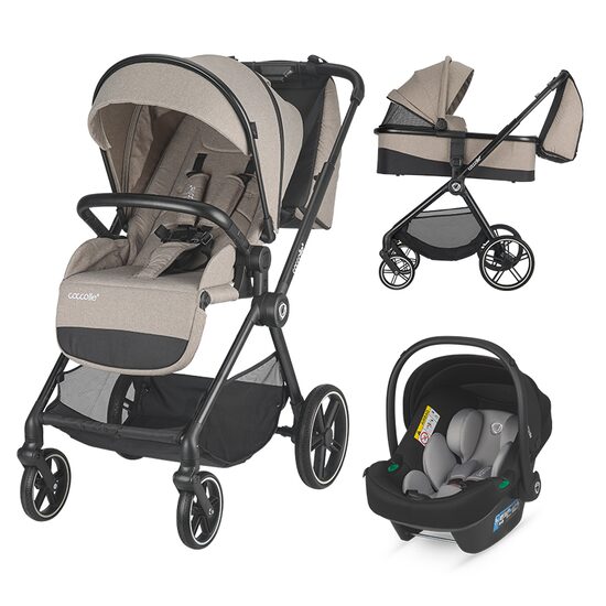 Carucior modular 3in1 Coccolle Lissia Butternut beige+Scoica auto iSize Coccolle Knox Greystone - gogobaby.ro