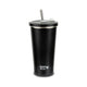 Cana termica cu pai din otel inoxidabil, Nava We care, 500 ml, negru