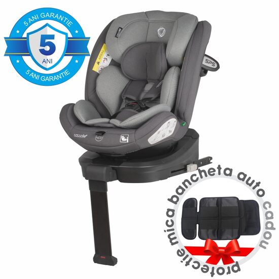 Scaun auto iSize 40-150 cm Coccolle Sidra Diamond black + Coccolle protectie bancheta auto mica - gogobaby.ro