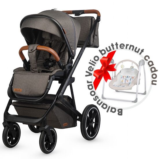 Carucior modular 2in1 C Nessia Anthracite+Balansoar bebelusi C Velio Butternut - gogobaby.ro