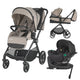 Carucior modular 4in1 Coccolle Lissia Butternut Beige cu Scoica auto iSize Coccolle Rilax Black si Baza isofix iSize Coccolle Rilax