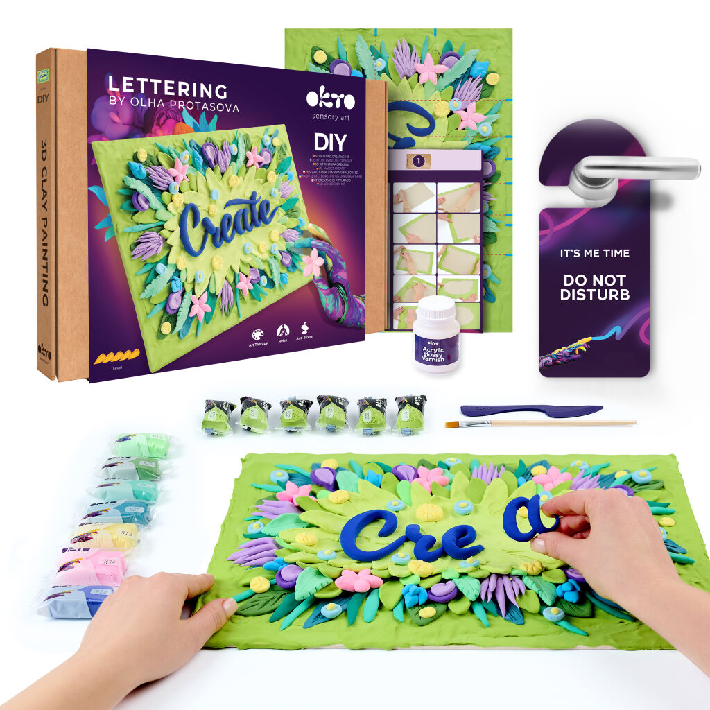 Set pictura 3D cu argila usoara, 30*40cm -Create