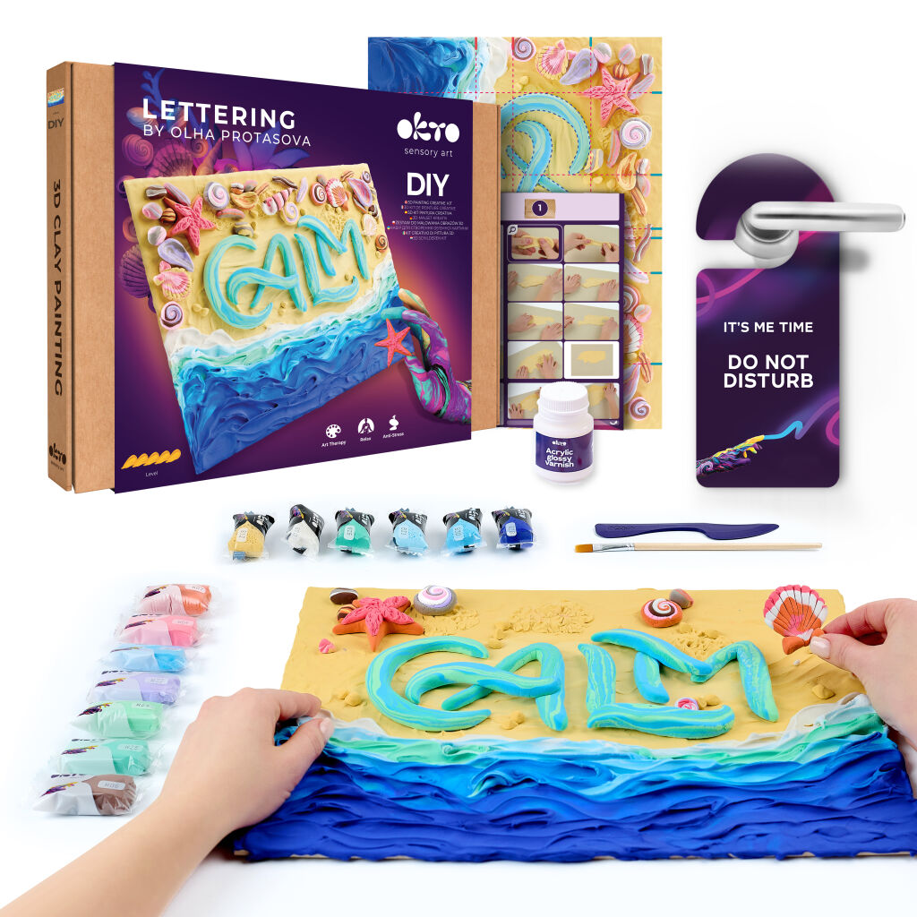 Set pictura 3D cu argila usoara, 30*40cm - Calm
