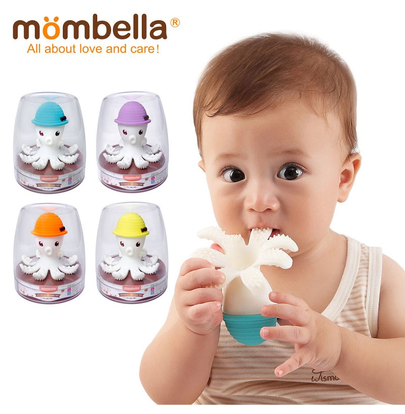 INEL GINGIVAL DIN SILICON, MOMBELLA - OCTOPUS ORANGE - gogobaby.ro