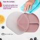 Farfurie compartimentata din silicon cu ventuza si capac, AppeKids - Old Rose