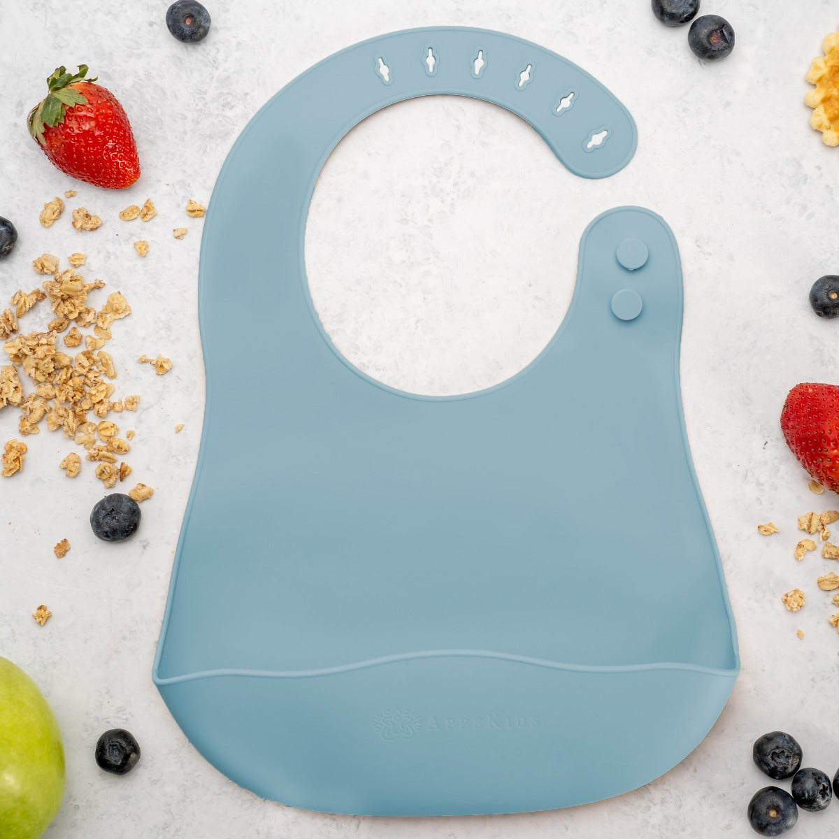 Baveta din silicon, AppeKids - Aqua Blue - gogobaby.ro