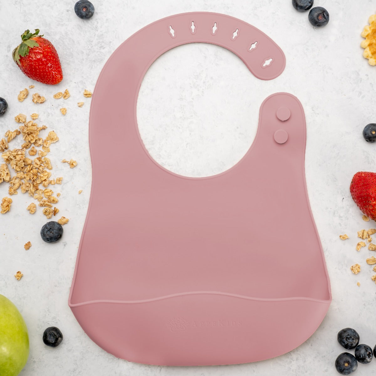 Baveta din silicon, AppeKids - Old Rose - gogobaby.ro