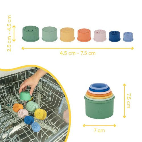 Badabulle - Set 7 jucarii stivuibile pentru baie