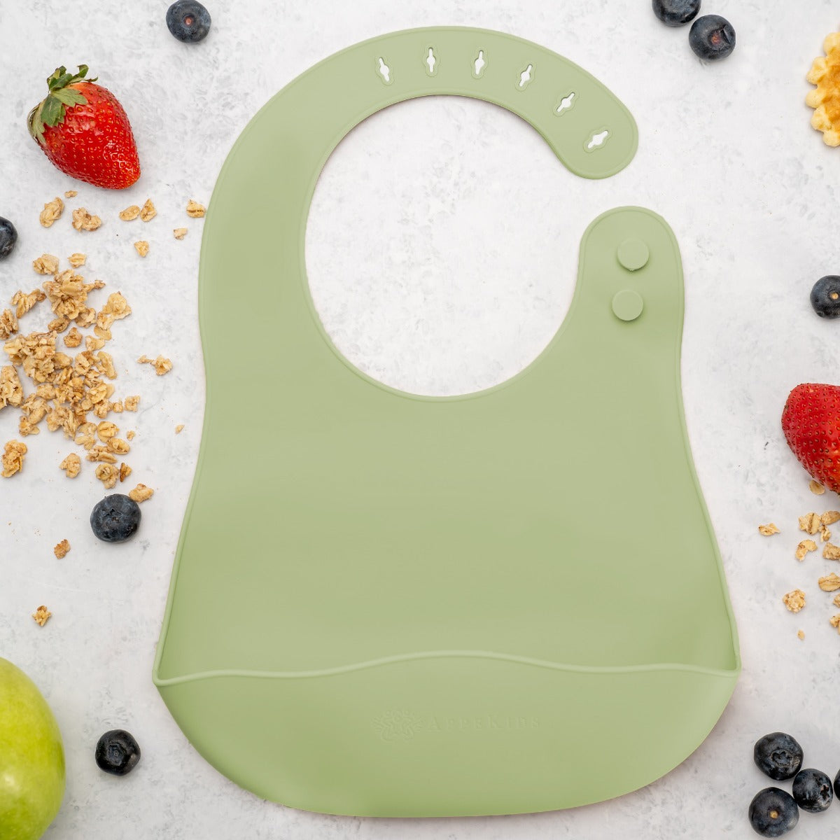 Baveta din silicon, AppeKids - Raw Green - gogobaby.ro