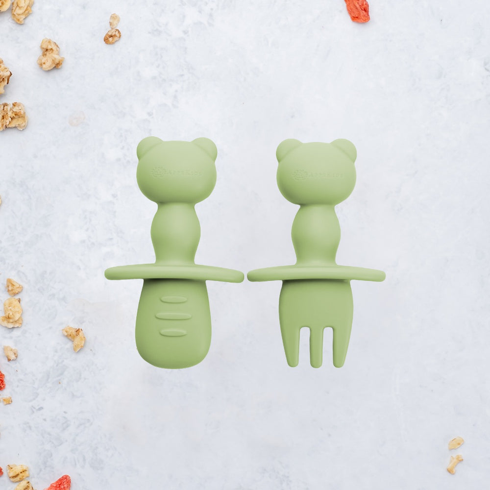 Set Tacamuri din silicon, AppeKids, The Little Bear - Raw Green