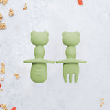 Set Tacamuri din silicon, AppeKids, The Little Bear - Raw Green