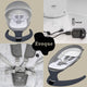 Leagan electric pentru bebelusi, cu spatar reglabil si senzor de miscare, AppeKids Evoque - Powder Grey