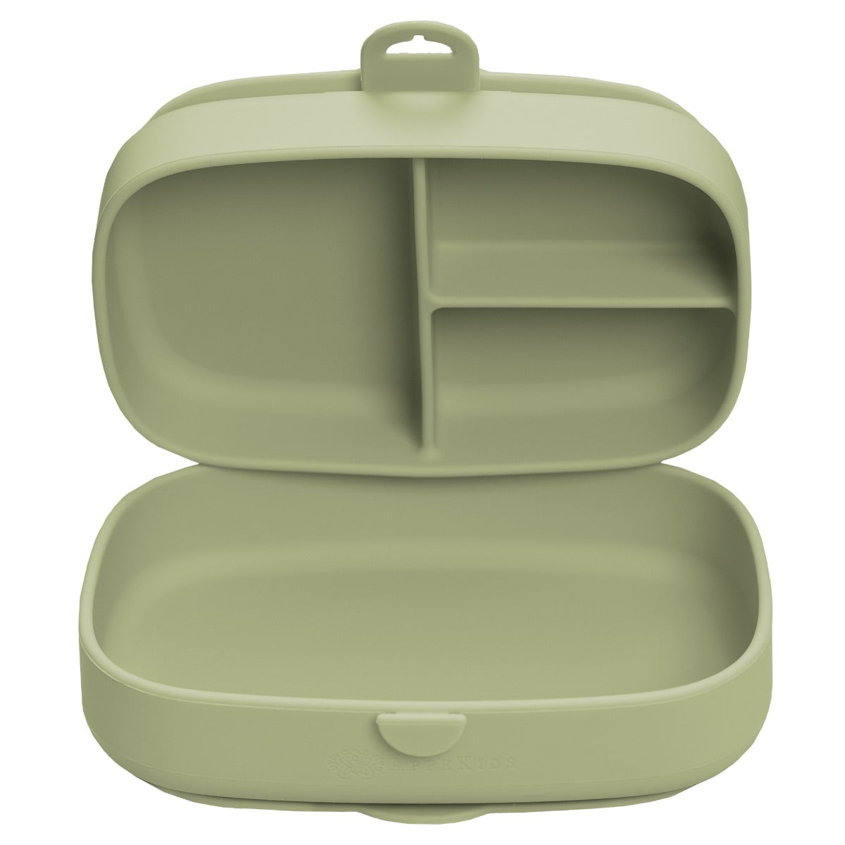 Caserola compartimentata din silicon cu ventuza, AppeKids Magic Box - Raw Green - gogobaby.ro