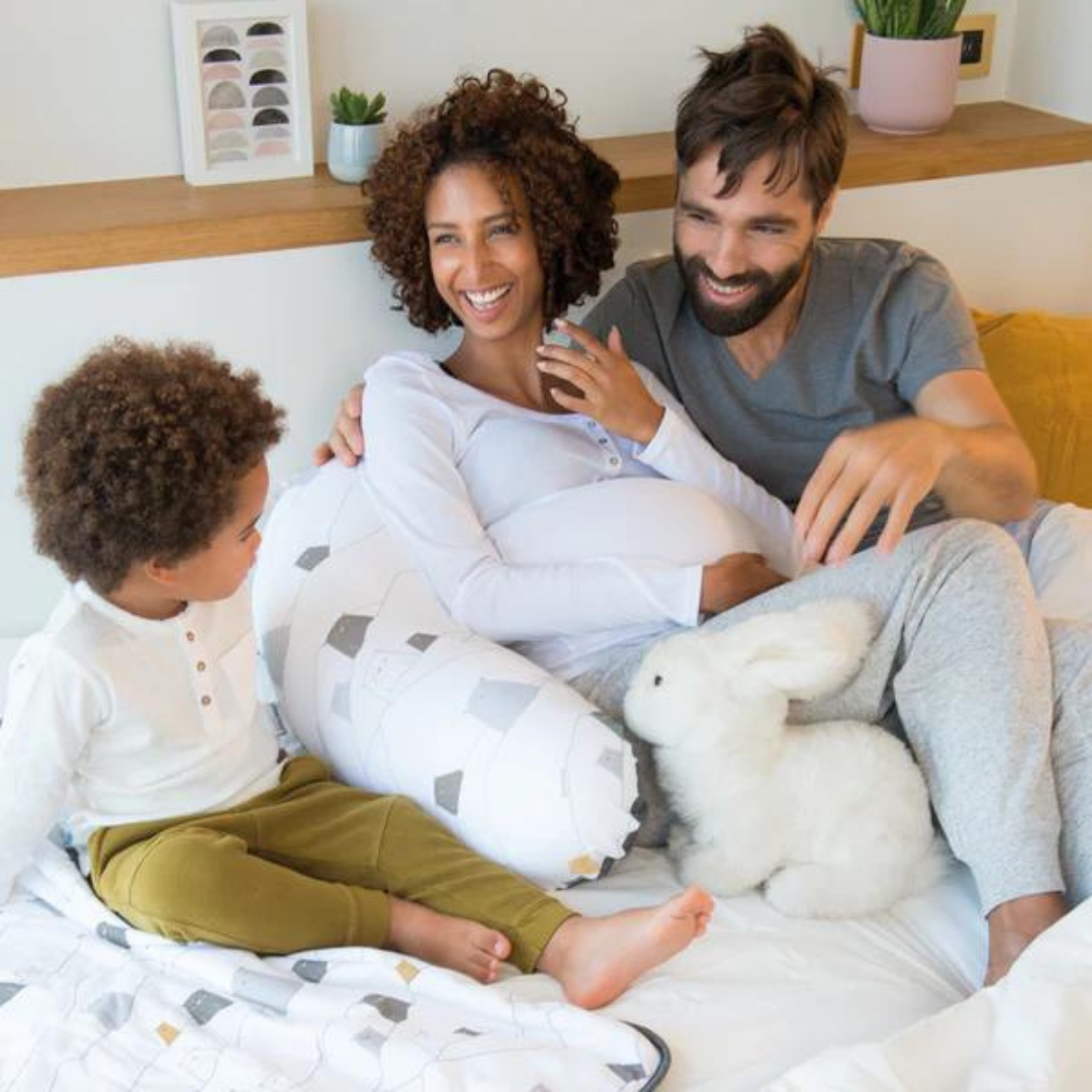 Doomoo - Perna mare pentru gravide si bebelusi 3 in 1, bumbac organic Buddy Bear Grey - gogobaby.ro