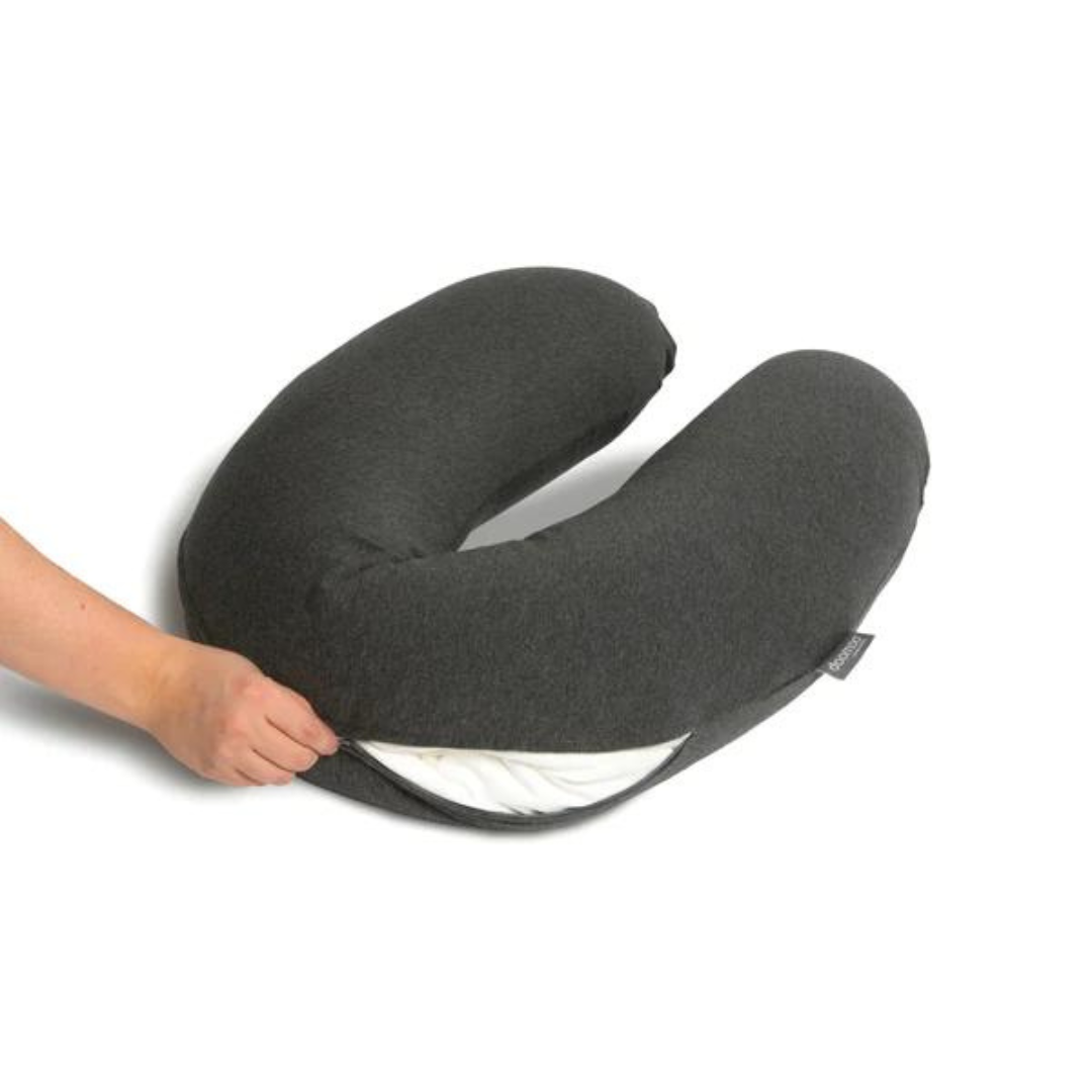 Doomoo - Perna mare pentru gravide si bebelusi 3 in 1, bumbac organic Buddy Chine Anthracite - gogobaby.ro