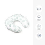 Doomoo - Perna pentru alaptat 2 in 1 Softy Leaves Aqua Green
