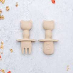 Set Tacamuri din silicon, AppeKids, The Little Bear,  Bubble Beige
