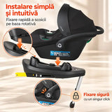 Scoica auto iSize C Knox Black + Baza rotativa isofix iSize Coccolle Knox