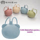 Suport pentru suzeta din silicon, AppeKids, The Little Bear - Aqua Blue