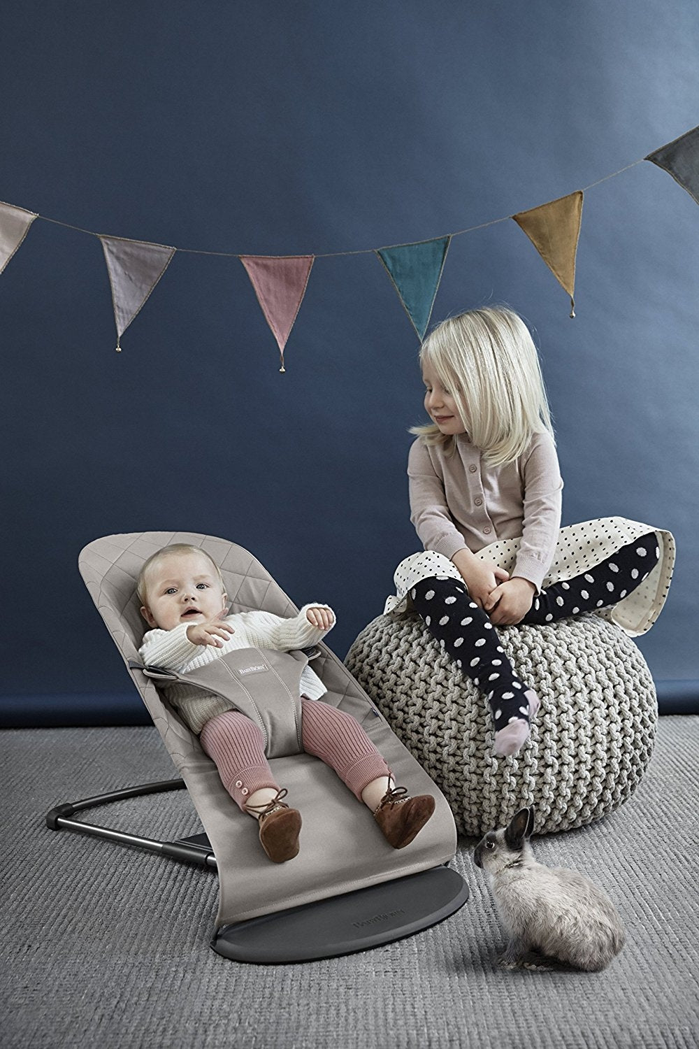 BabyBjorn - Balansoar Bliss Sand Grey, Bumbac - gogobaby.ro