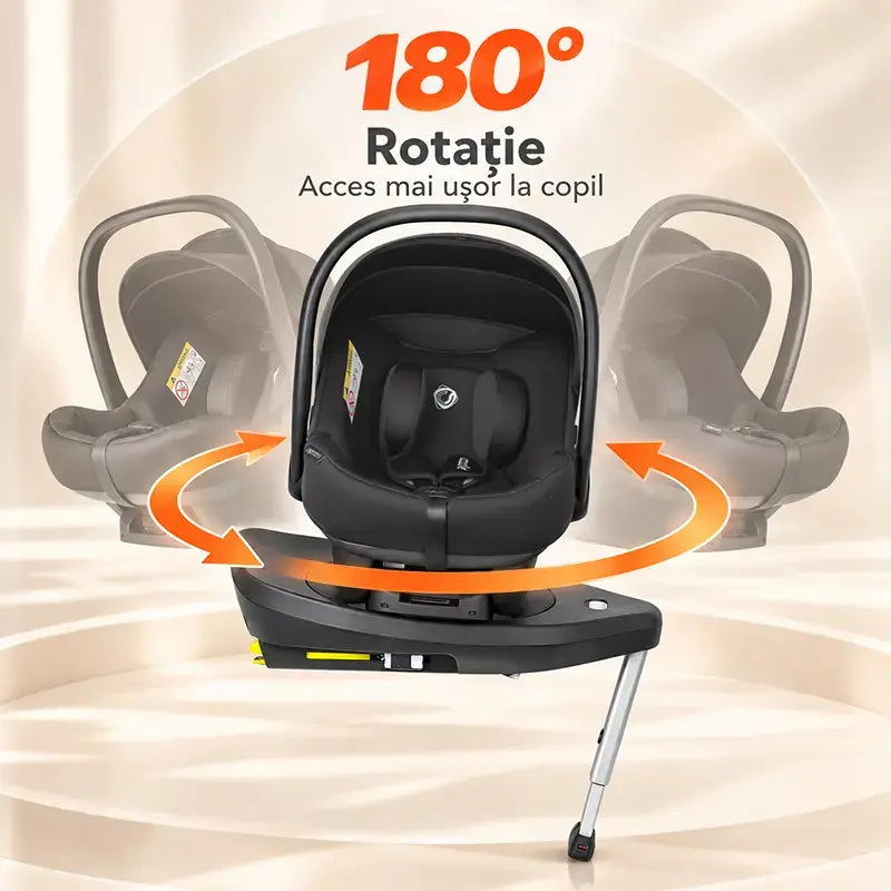 Scoica auto iSize C Knox Black + Baza rotativa isofix iSize Coccolle Knox
