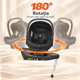 Scoica auto iSize C Knox Black + Baza rotativa isofix iSize Coccolle Knox