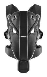 BabyBjorn - Marsupiu Anatomic Miracle Black-silver, cu pozitii multiple de purtare