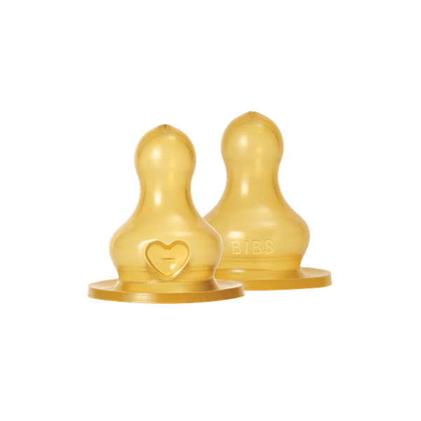 BIBS - Set 2 tetine pentru biberon, Latex, flux lent - gogobaby.ro