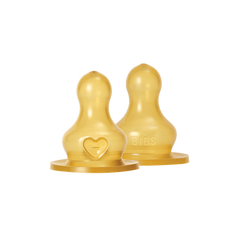 BIBS - Set 2 tetine pentru biberon, Latex, flux mediu