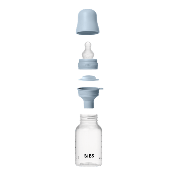BIBS - Set complet biberon anticolici PP fara BPA, 150 ml, Silicon, Baby Blue - gogobaby.ro