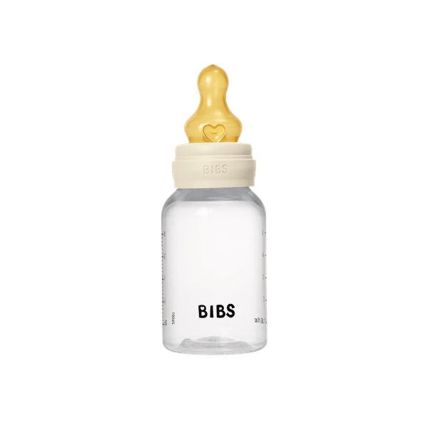 BIBS - Set complet biberon anticolici PP fara BPA, 150 ml, Latex, Ivory - gogobaby.ro