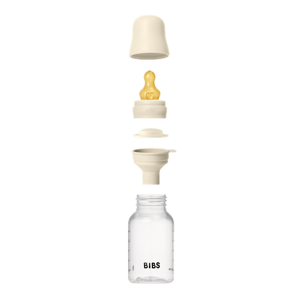 BIBS - Set complet biberon anticolici PP fara BPA, 150 ml, Latex, Ivory - gogobaby.ro