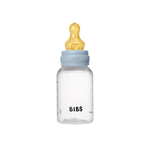 BIBS - Set complet biberon anticolici PP fara BPA, 150 ml, Latex, Baby Blue - gogobaby.ro