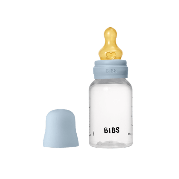 BIBS - Set complet biberon anticolici PP fara BPA, 150 ml, Latex, Baby Blue - gogobaby.ro