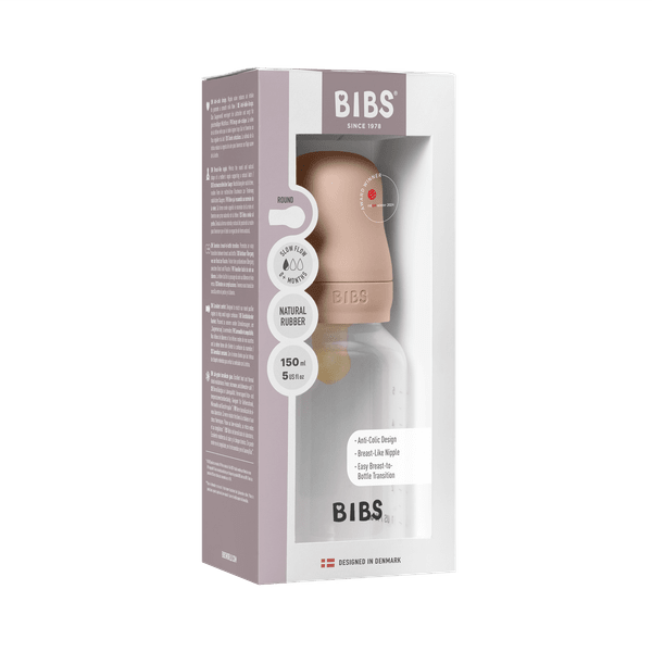 BIBS - Set complet biberon anticolici PP fara BPA, 150 ml, Latex, Blush - gogobaby.ro