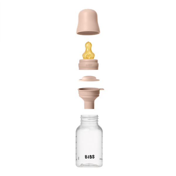 BIBS - Set complet biberon anticolici PP fara BPA, 150 ml, Latex, Blush - gogobaby.ro