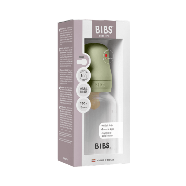 BIBS - Set complet biberon anticolici PP fara BPA, 150 ml, Latex, Sage - gogobaby.ro