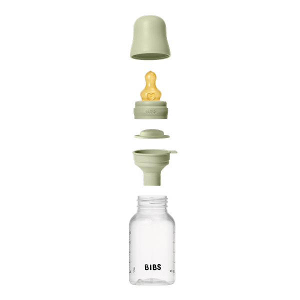 BIBS - Set complet biberon anticolici PP fara BPA, 150 ml, Latex, Sage - gogobaby.ro