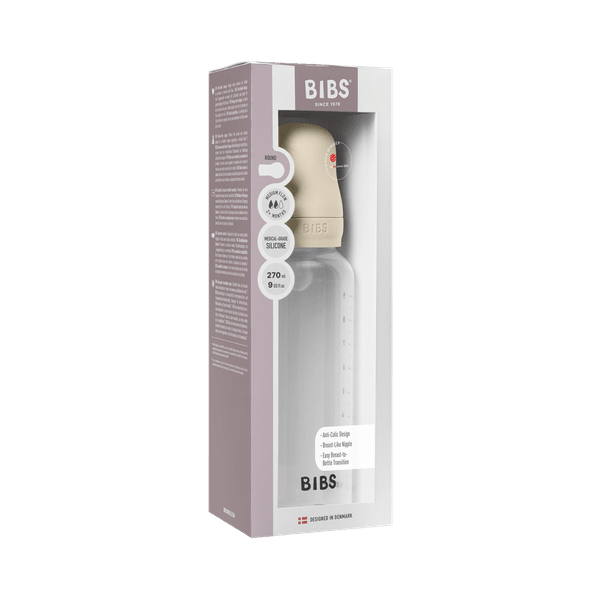 BIBS - Set complet biberon anticolici PP fara BPA, 270 ml, Silicon, Ivory