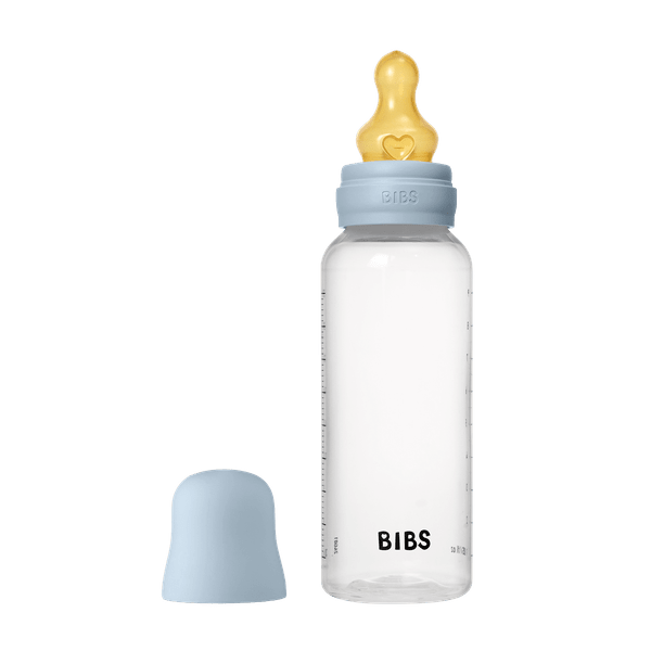 BIBS - Set complet biberon anticolici PP fara BPA, 270 ml, Latex, Baby Blue - gogobaby.ro