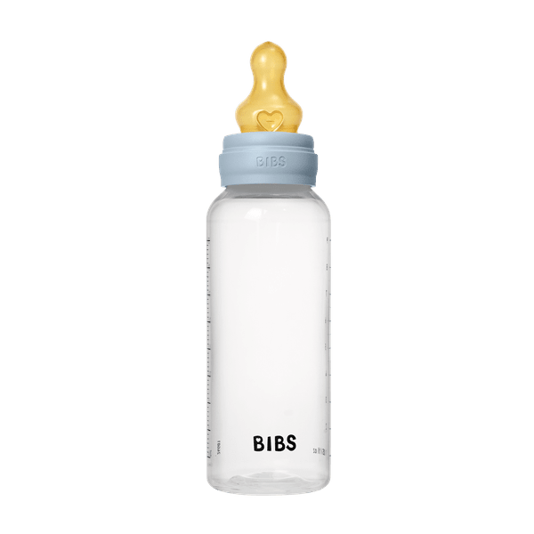 BIBS - Set complet biberon anticolici PP fara BPA, 270 ml, Latex, Baby Blue - gogobaby.ro